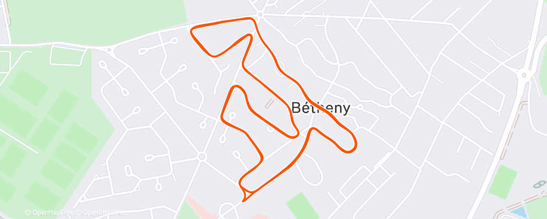 Map of the activity, Corrida de Betheny