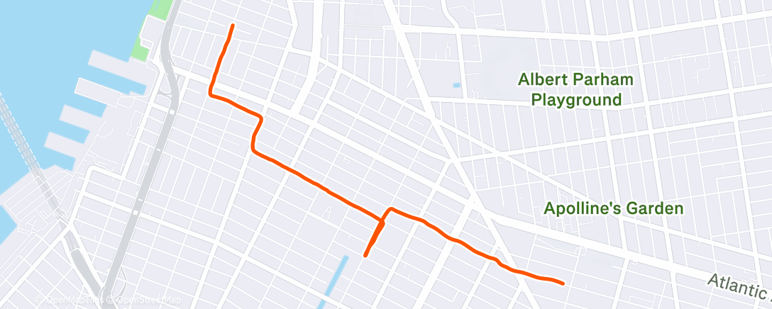 Map of the activity, Evening Run