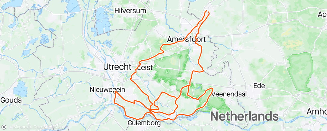 Map of the activity, BRM200 Bunnik - Kris-Kras-Op-En-Af. DNF, met heen en weer fietsen Nijkerk