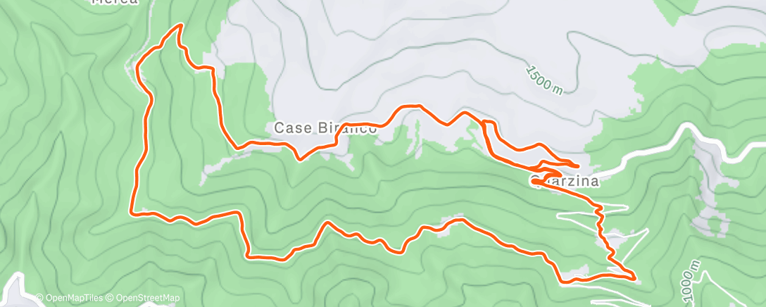 Map of the activity, Sessione di trail running pomeridiana