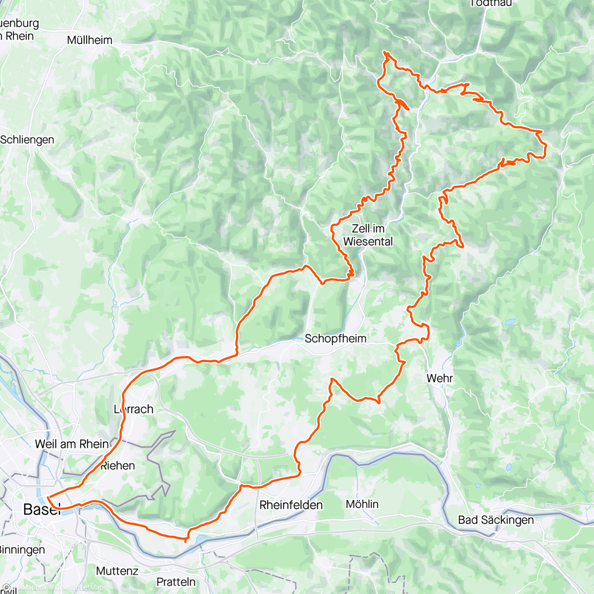 Map of the activity, Up the mountains