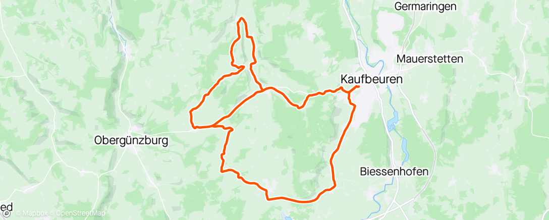 Map of the activity, E-Bike-Fahrt zur Mittagszeit