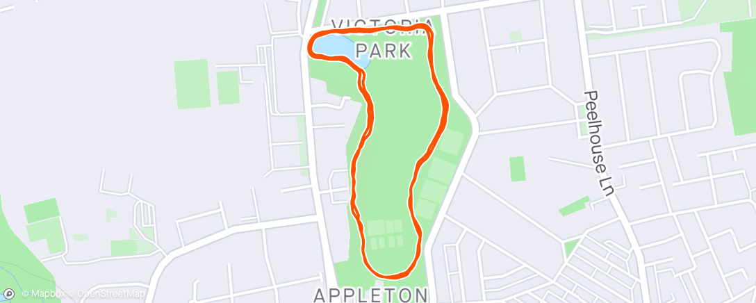 Map of the activity, Widnes park run