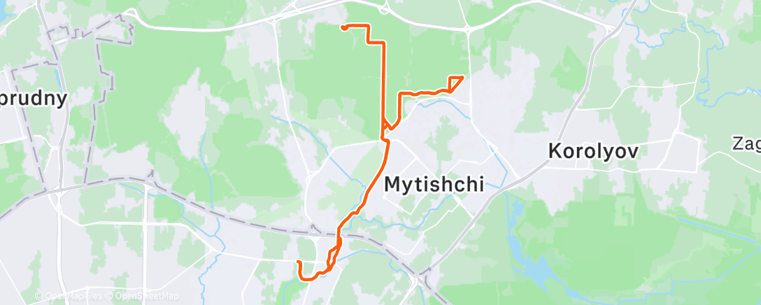 Map of the activity, Утренний забег