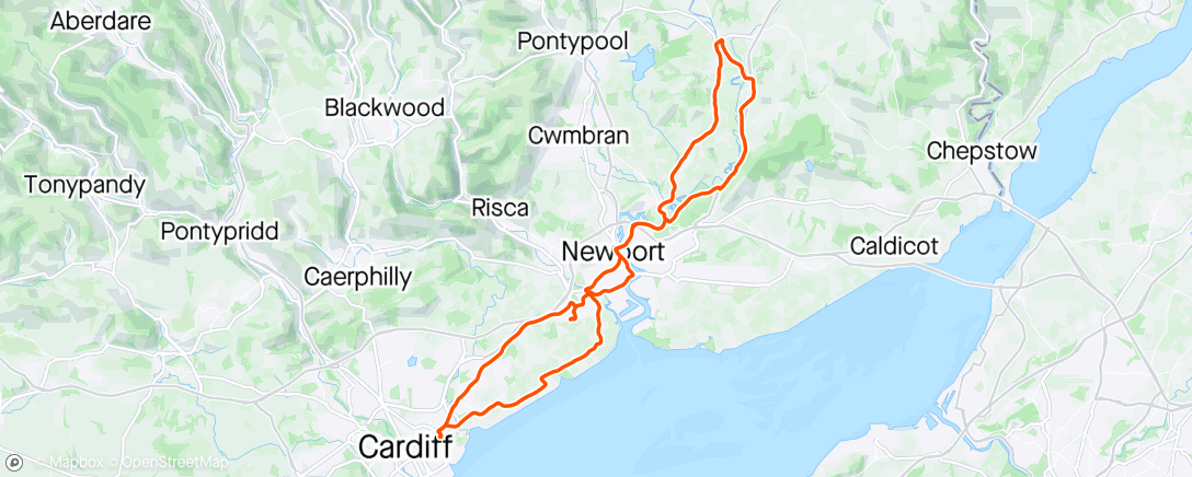 Map of the activity, Riding the roads I normally avoid