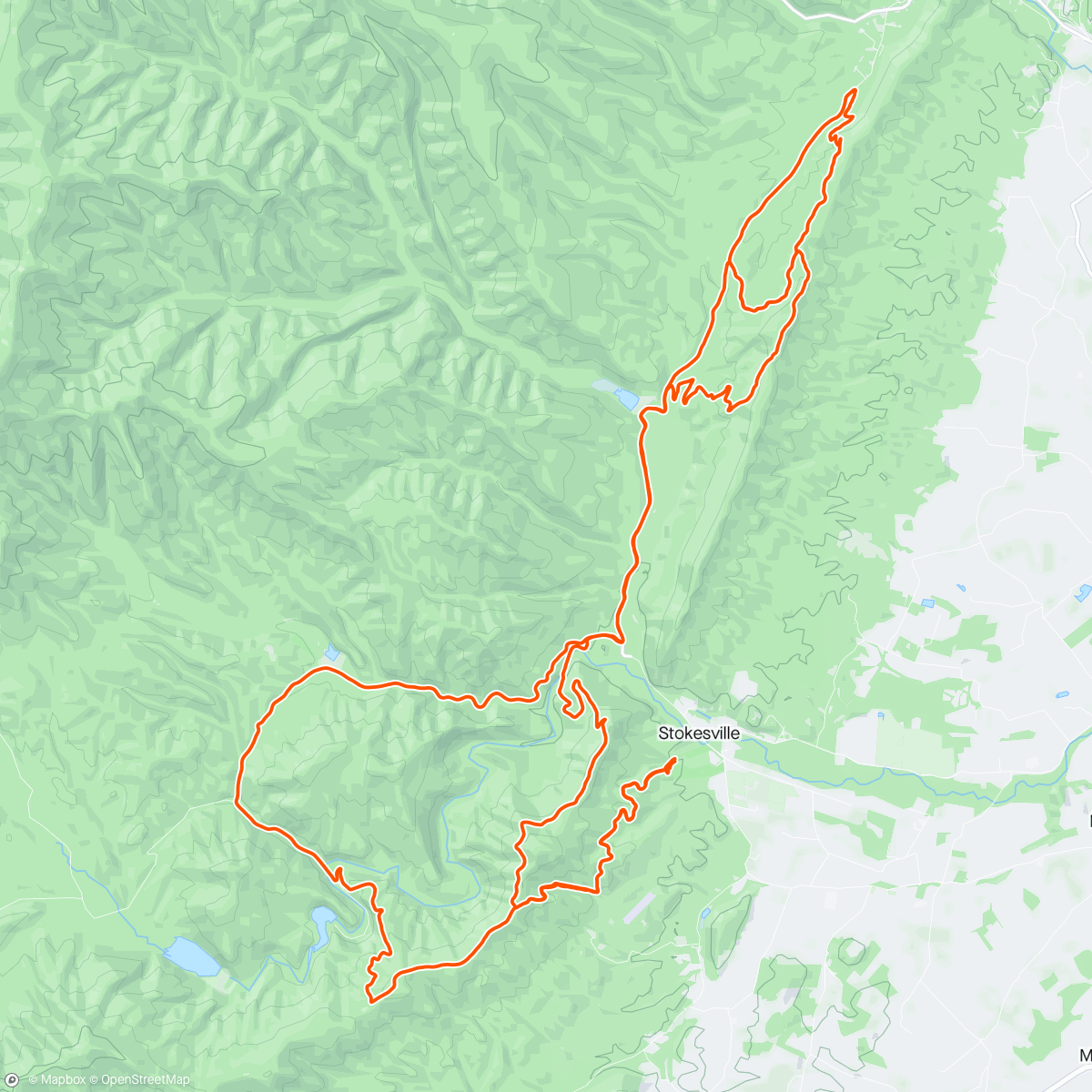 Map of the activity, Stokesville 60k. Fully Stoked