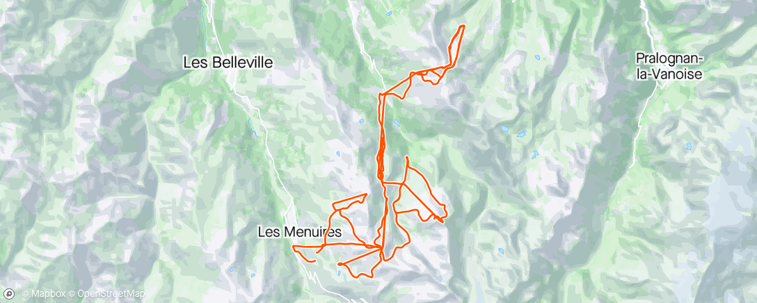 Map of the activity, Les Menuires - day 7
