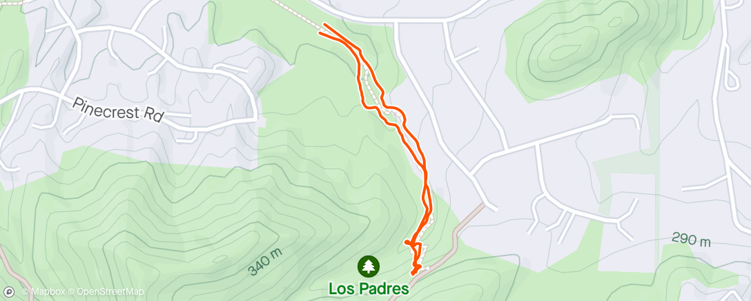 Map of the activity, Hike with Cinder