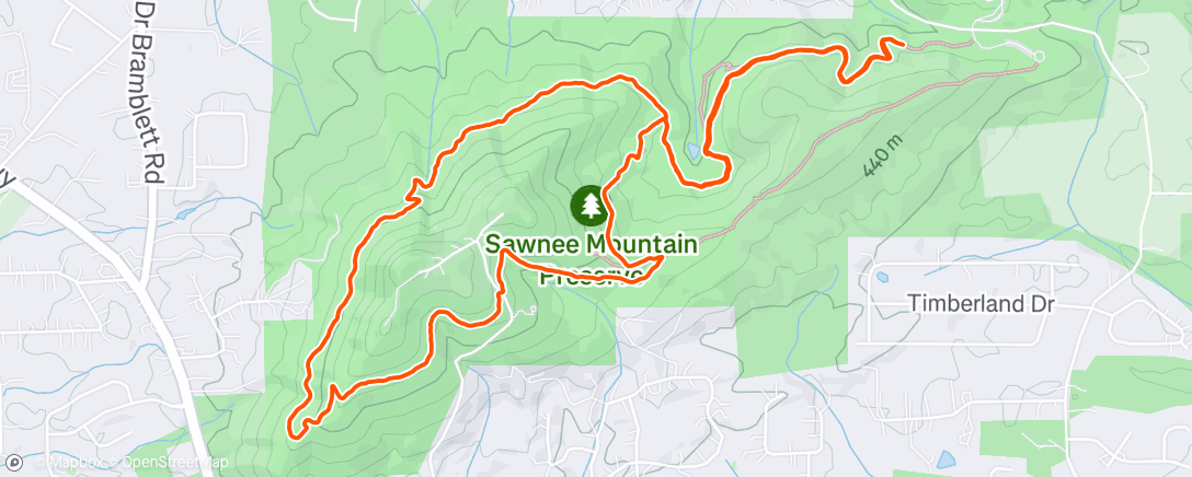 Map of the activity, Evening Hike