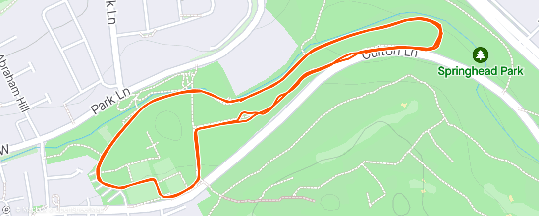 Map of the activity, Rothwell Parkrun Parkwalk