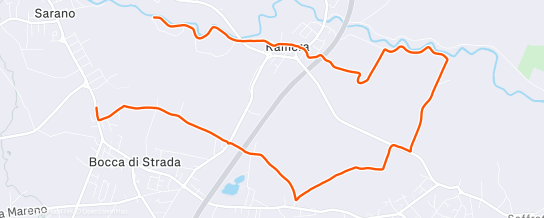 Map of the activity, Corsa mattutina