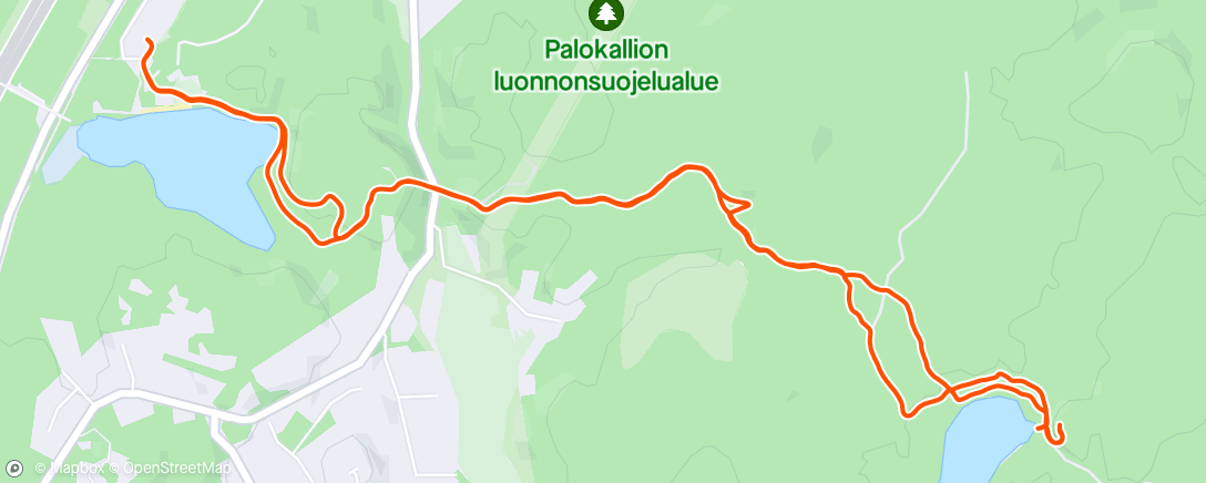 Map of the activity, Suunto hiking for savusauna