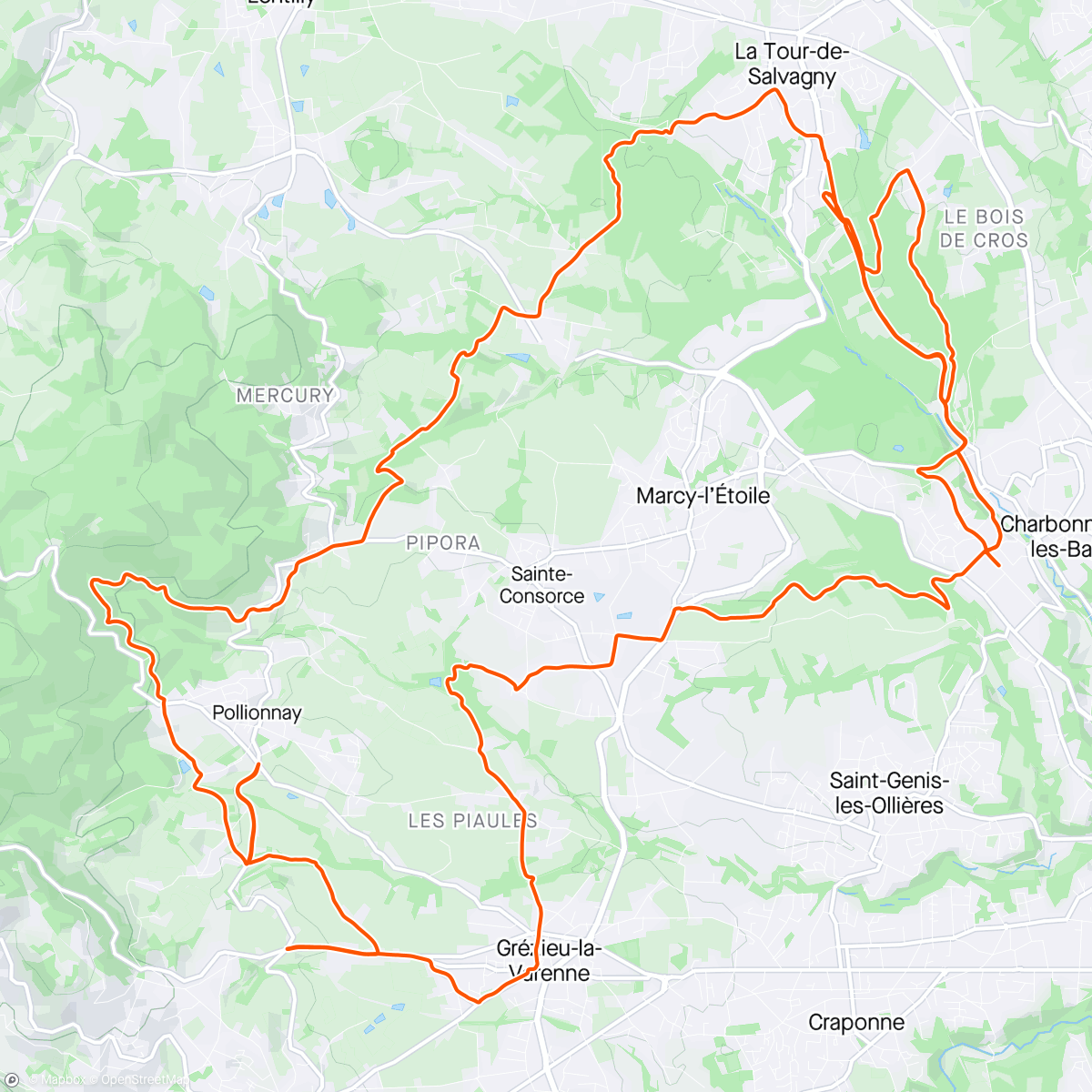 Map of the activity, La tourelloise VTT 2024