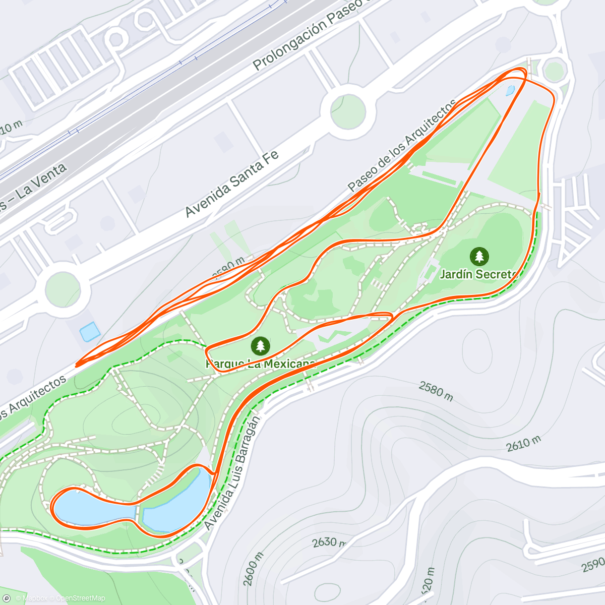 Mapa de la actividad, Carrera por la mañana