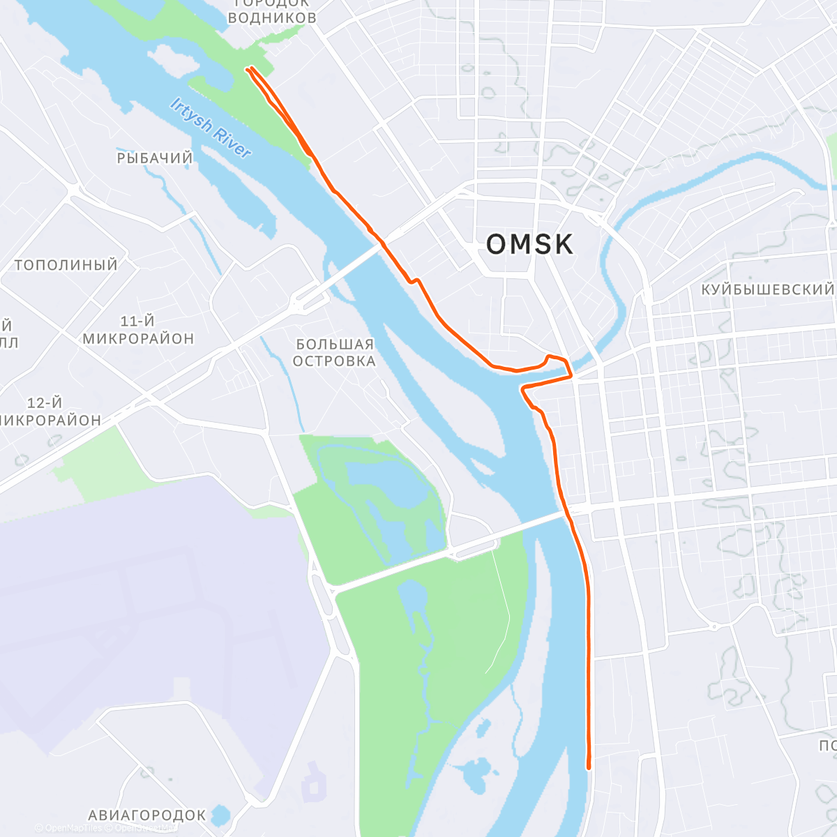 Map of the activity, Omsk Long Run №179