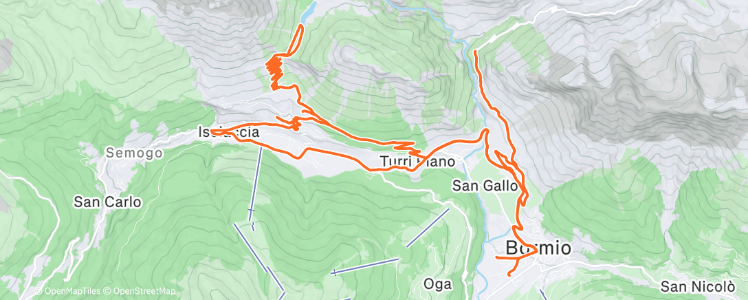 Map of the activity, Pedalata dell'ora di pranzo