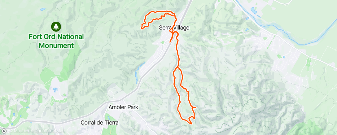 Map of the activity, 4/21/24 - Lower Pipe & Goat - Easy Spin w/ MH