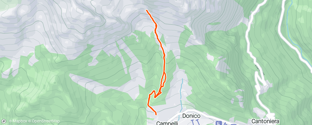 Mapa da atividade, Evening Trail Run