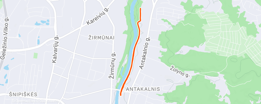 Map of the activity, Morning Run