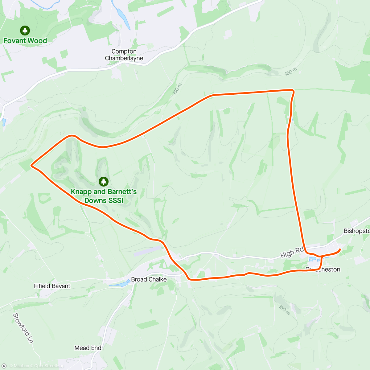 Map of the activity, Evening MTB
