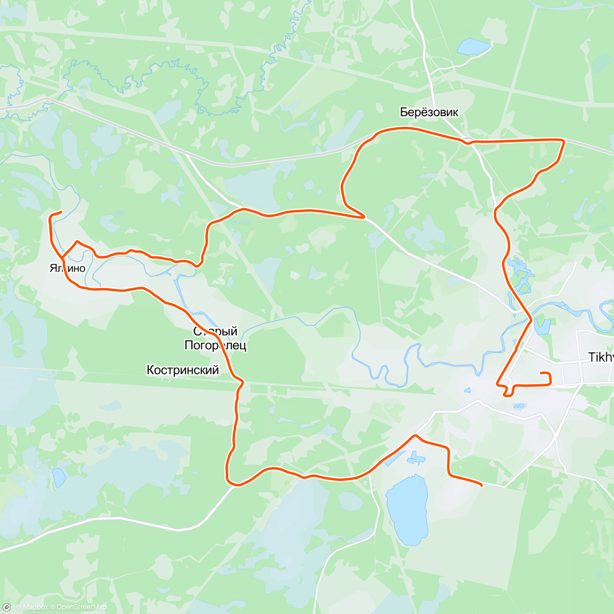 Map of the activity, В Ялгино после работы