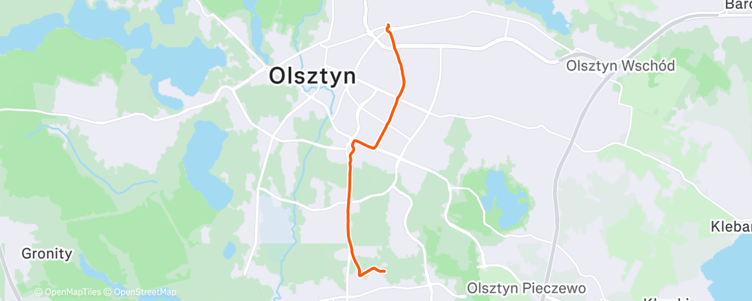 Map of the activity, Lunch Ride