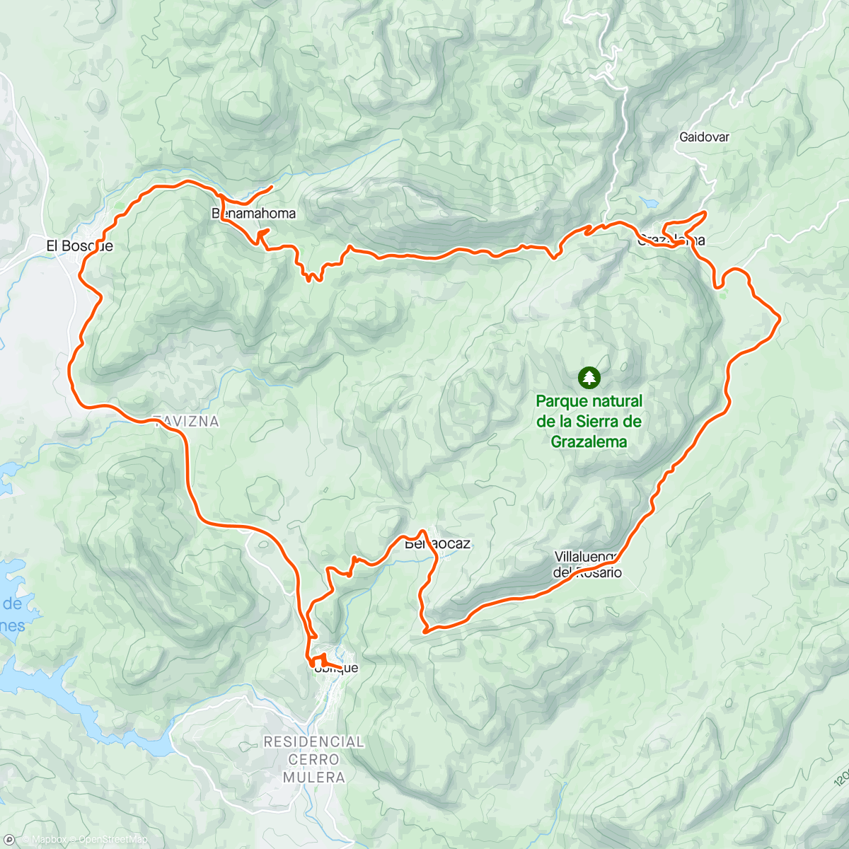 Map of the activity, Klimmen in Sierra de Grazalema 🇪🇦