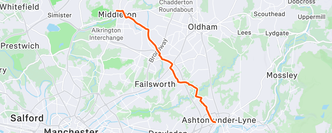 Map of the activity, Afternoon Ride