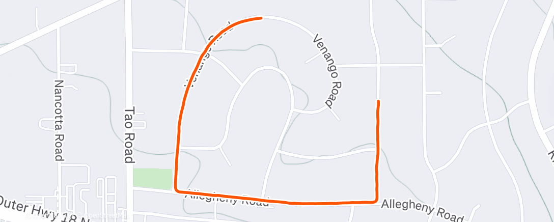 Map of the activity, Morning Run