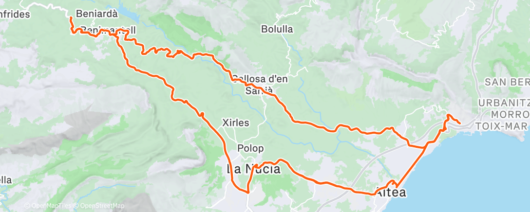 Map of the activity, Lunch Ride