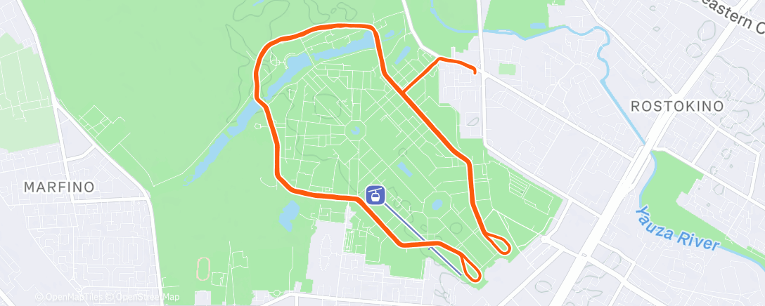 Map of the activity, Полуденный забег