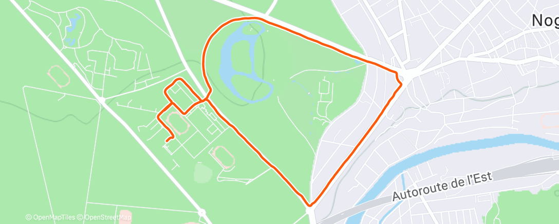 活动地图，Course à pied le matin