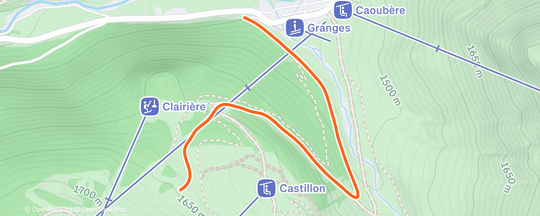 Map of the activity, Snowboard dans l'après-midi