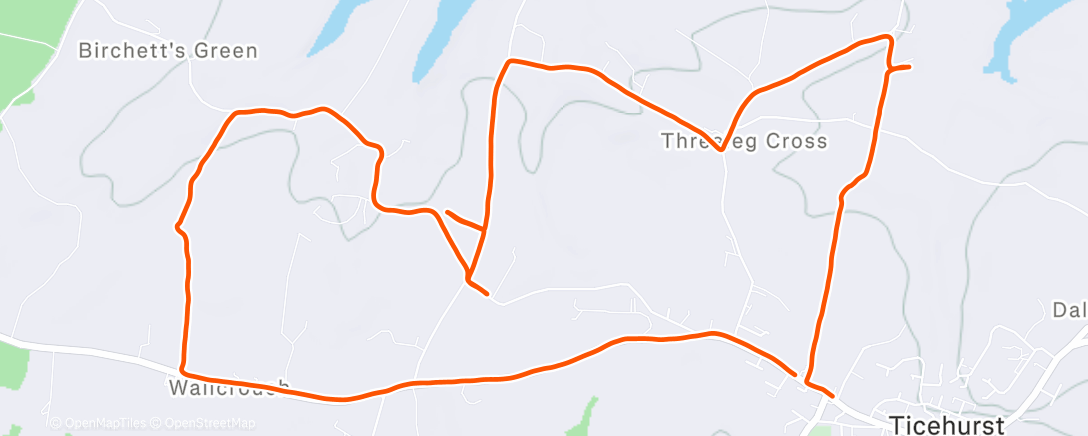Map of the activity, Muddy slightly aborted Trail turned road run