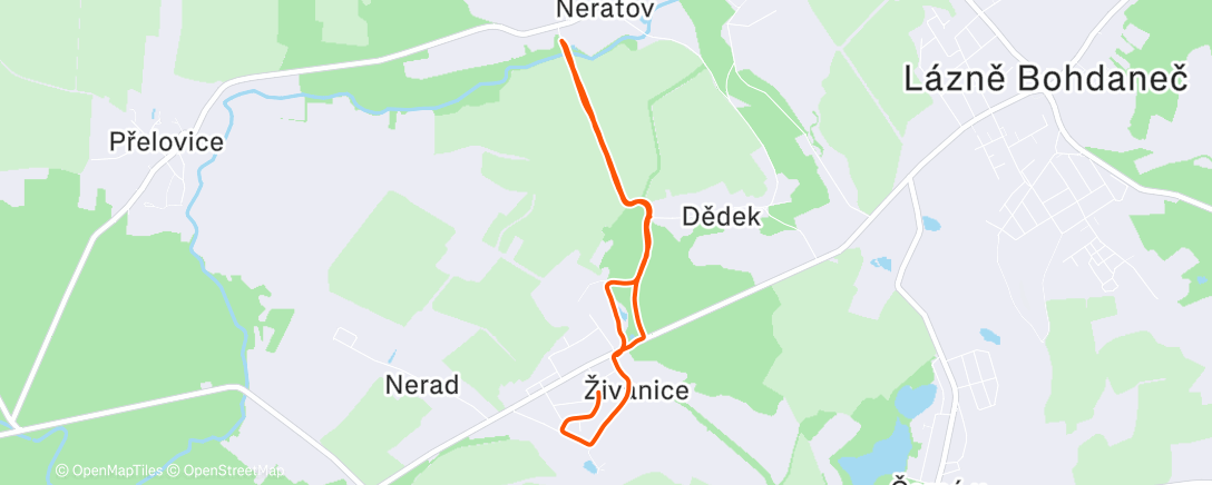 Map of the activity, Afternoon Run