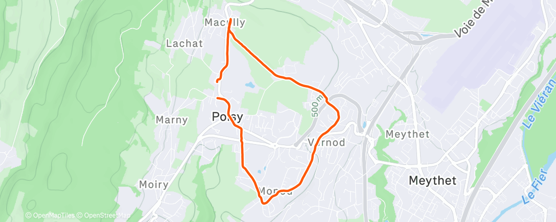 Map of the activity, Morning Run