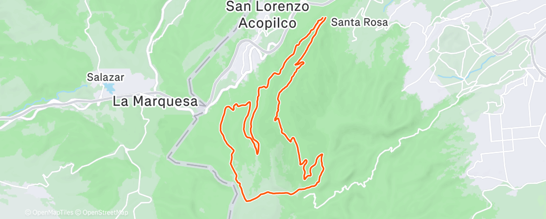 Map of the activity, Vuelta en bicicleta de montaña a la hora del almuerzo