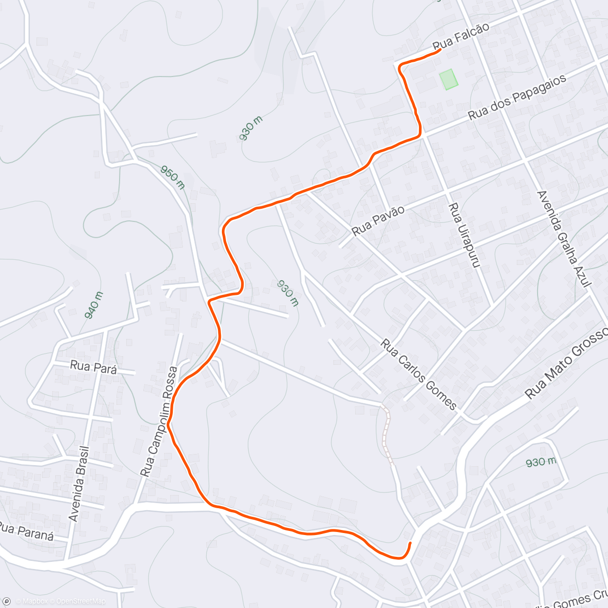 Carte de l'activité Caminhada vespertina