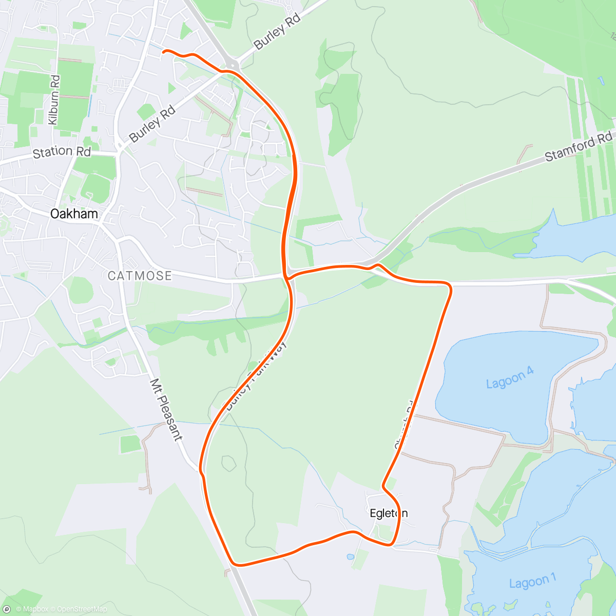 Map of the activity, Afternoon Run with Ankle weights