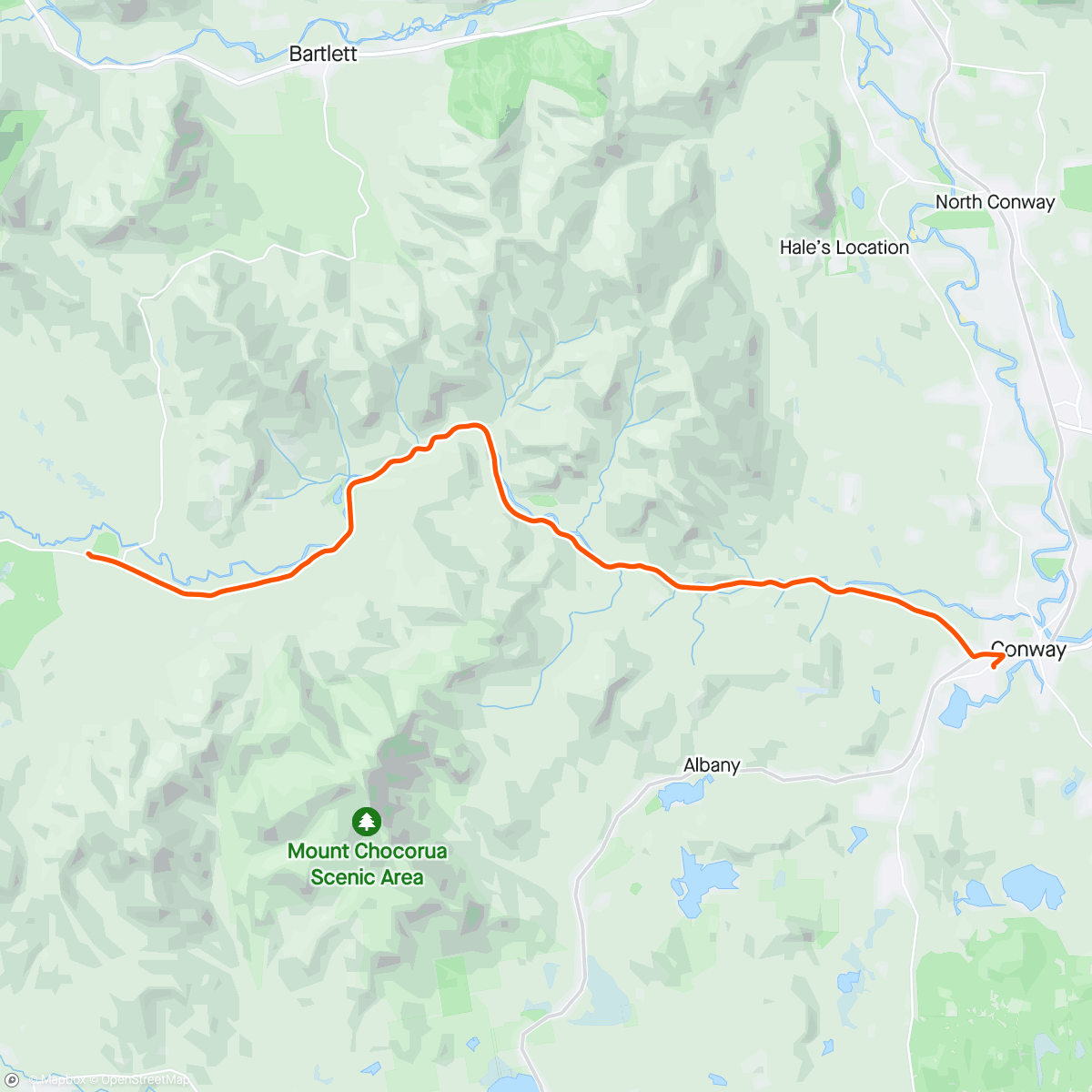 Map of the activity, Revel White Mtns Half