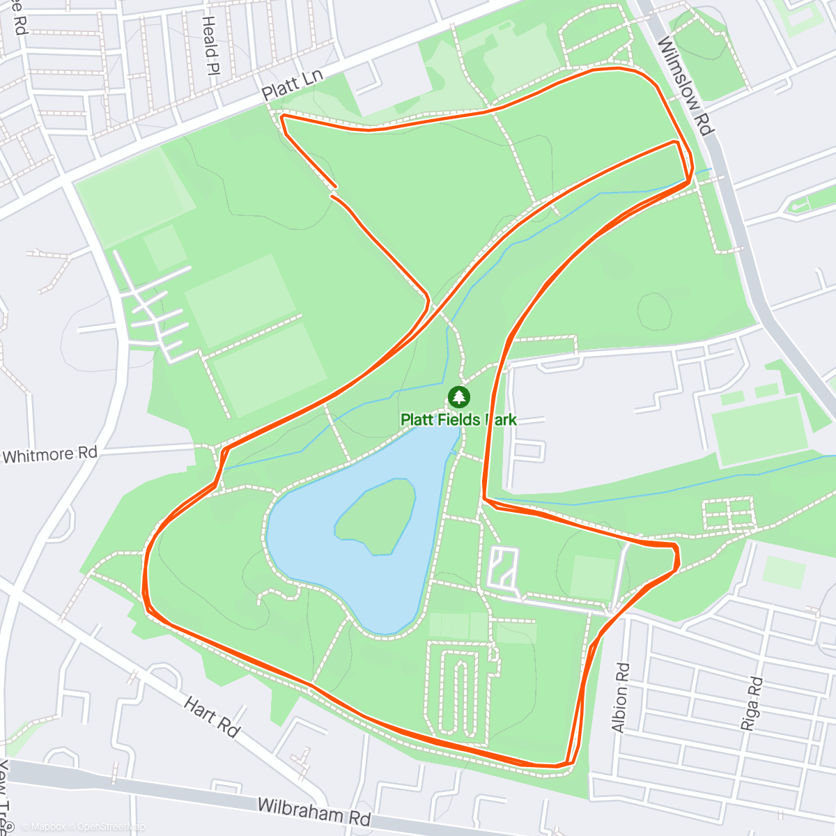 Map of the activity, Parkrun with Tom and James
