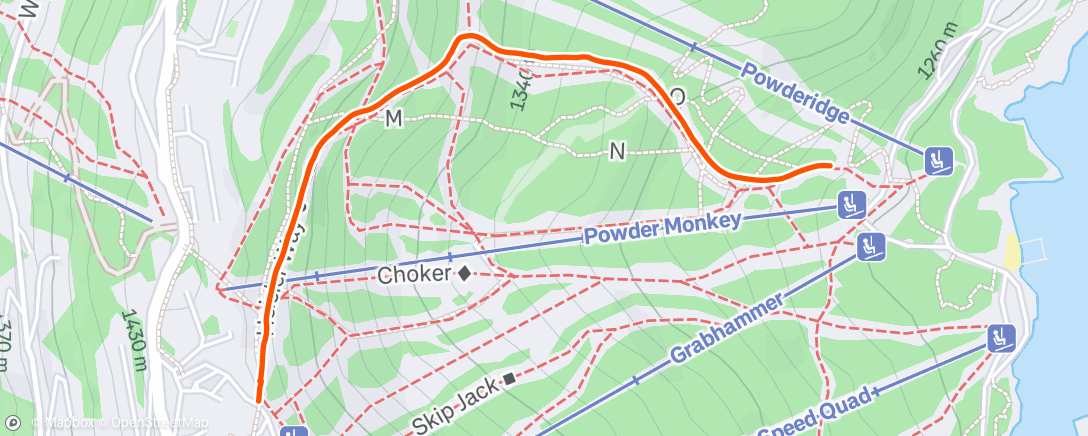 Map of the activity, Snowshoe