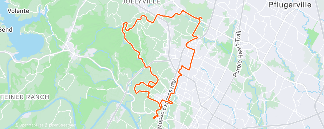 Map of the activity, Christmas Morning Ride