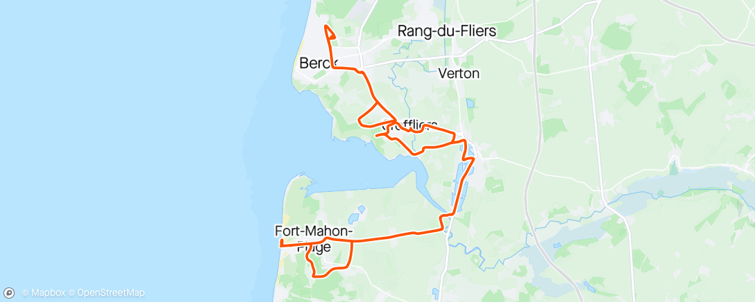 Map of the activity, Super windy to Fort Mahon🚣‍♀️⚓💨💨💨