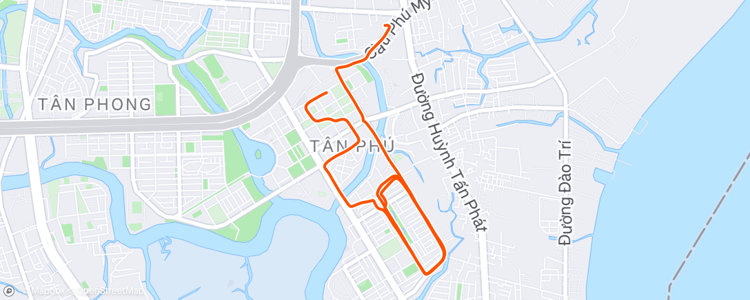 Map of the activity, Evening Run