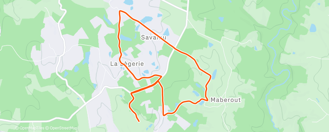 Map of the activity, Course à pied le matin