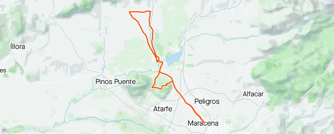 Map of the activity, Una Fabriquilla + Tunelillo, Moleona + Mirador del Cubillas y vuelta