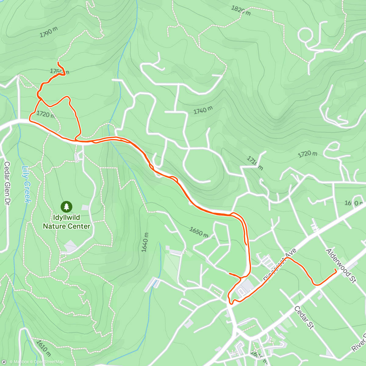 Map of the activity, Morning Hike
