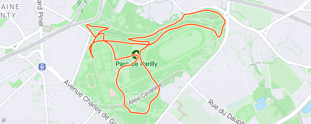 Map of the activity, Parc de Parilly : Footing pépouze avec l'iri team ... Pas possible de faire plus grâce au super match de la veille 🍺🔴🔵🍺