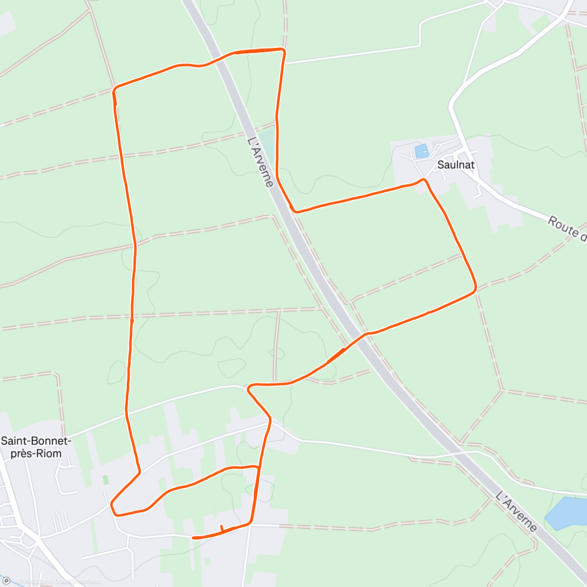 Map of the activity, Course à pied dans l'après-midi avec Arthur